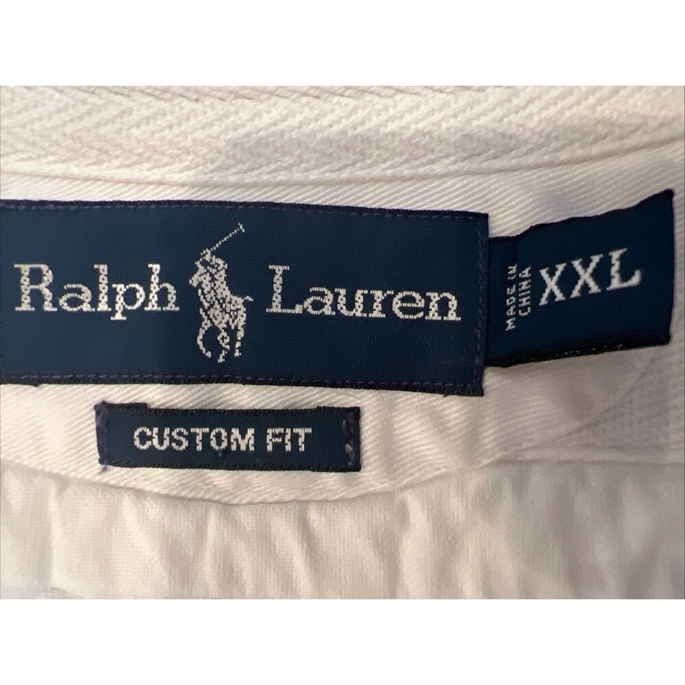 RARE RALPH LAUREN THICK WHITE WINGED WING FOOT BUTTON DOWN 1932 OXFORD SHIRT XXL - Picture 10 of 13